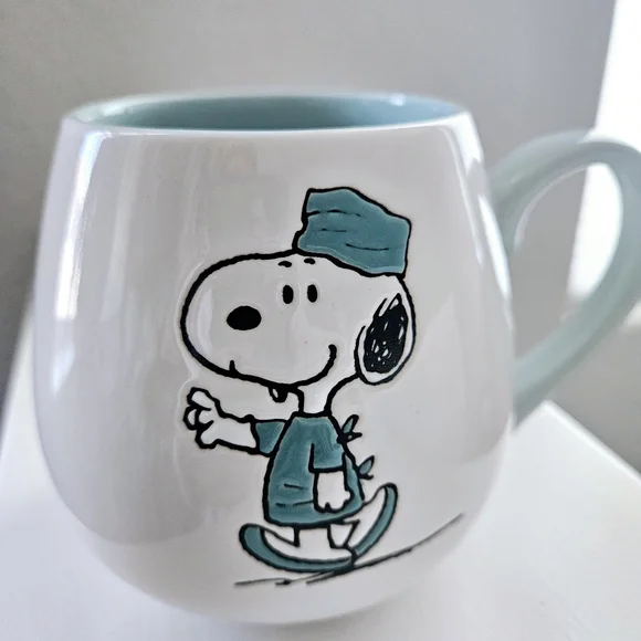 Snoopy White and Blue Coffee Mug - Picture 1 of 6